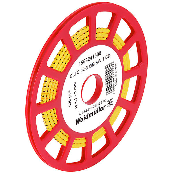 Weidmüller Leitermarkierer Zahl 1 gelb 0,5-1,5 CLI C02-3GE/SW 1 CD